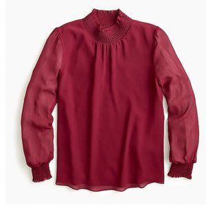 J. Crew Crinkle chiffon smocked top